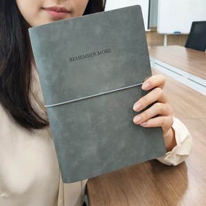 비오파파 가죽 6공 회사 업무용 만년 A5 다이어리, 그레이, 1개