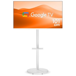 10% 환급가전 위드라이프 구글 43인치 스마트TV 삼탠바이미 세트 무빙라이프 1등급 이동식 안드로이드티비, 40인치, WLTSTW2 화이트, 스탠드형, 고객직접설치