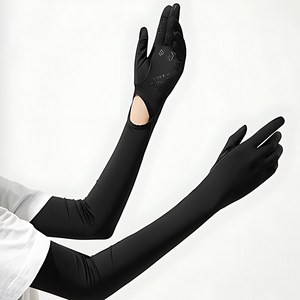 코아 투웨이 미끄럼방지 여성 풀커버 팔토시 골프, 블랙, 1세트