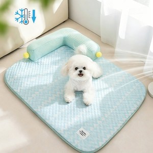 WHH 봄여름 시원함 오래가는 L형 강아지 쿨매트 고양이 방석, 1개, 그린