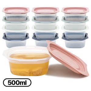 싱글만랩 전자렌지용 국산 냉동밥 보관용기, 혼합색상, 12개, 500ml