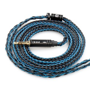 Keephifi KBEAR ST16 16코어 1.2M 길이 5N OCC 실버 플레이트 업그레이드 케이블, 1개, 블랙 블루, 4.4MM QDC