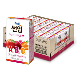 썬업 과일야채 샐러드 ABC 주스, 125ml, 24개