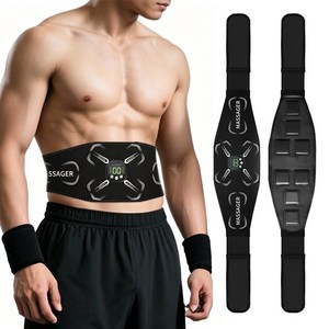 호밍사이 EMS 저주파 복근운동기구 슬림 복부 마사지벨트 마사지기 쉬운 다이어트, 블랙, H828