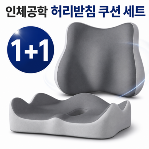 창다 허리쿠션 인체공학 허리지지 등받이 쿠션/허리통증 완화 메모리폼 쿠션/장시간 앉아도 편안한 허리쿠션, 투톤