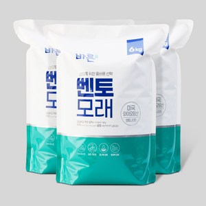 바른 벤토나이트모래 6kg, 3개, 무향