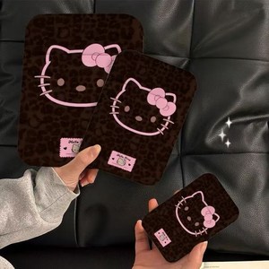 헬로키티 여성 접이식 탁상 화장 거울 휴대용 거울, 16*11cm 커피색