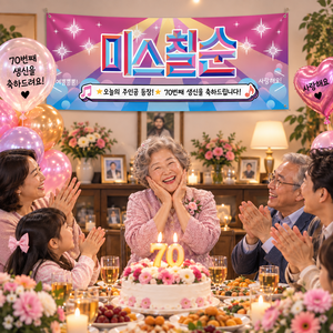 [솔메이드] 재밌고 힙한 환갑 칠순 현수막 Ver 트로트 주인공, 06_칠순(여)