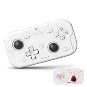 AceGamer 미니 포켓 무선 게임패드 Switch/PC/iOS/Android 호환 조이스틱 컨트롤러 한 손 크기 휴대용, 1개, 흰색, T50