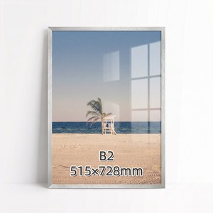 알루미늄 액자 프레임 대형 인테리어 액자 벽걸이 b2, 1개, 실버