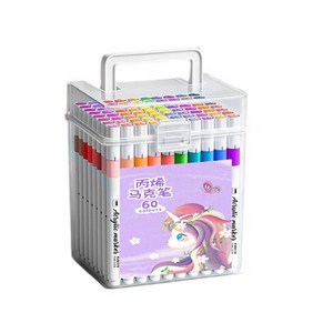방수 수채화 아크릴 마카펜, 60색, 1세트
