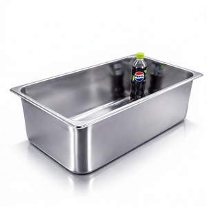 304 NSF식품 승인 사각 견고한 업소용 냉장고 반찬 스텐 밧드 바트, 1/1 (530x325mm) × 높이 20cm 몸체만, 1개
