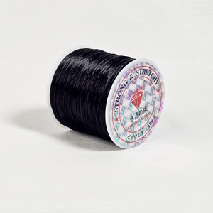 비즈공예 팔찌만들기 스판댁스 우레탄줄 0.7mm 46미터, 1개, 블랙