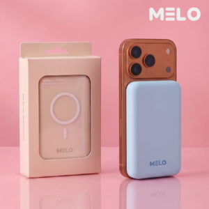 [난연] melo 보조배터리 맥세이프 기내반입 10000mAh 22.5w 187g, 마카롱블루, voo1