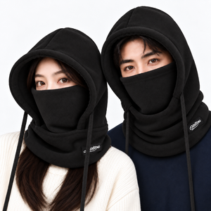 따사품 기모 바라클라바 후드넥워머 오토바이 방한, 블랙+블랙, 1개