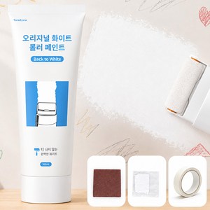 ToneZone 가구 롤러 페인트 미니형 가정용 벽지 복원제 벽지 얼룩제거제, 회이트, 1개, 300ml