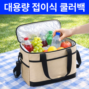 펠코스 보냉가방 대형 보냉백 쿨러백, 1개, 베이지