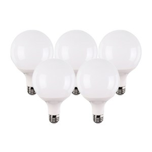 라인조명 LED 에코 롱볼구 15W 롱타입, 주백색, 5개