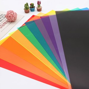 스피세프 셀로판지 0.3mm 두꺼운 A4 컬러 필름 투명 PVC 미술용 DIY 코팅지, 12개, 12색 혼합