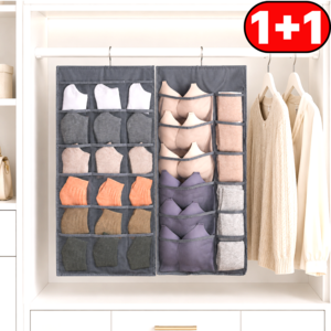 진수앤영 옷걸이형 양면 속옷 양말 수납 정리함, 애쉬그레이Ash(Gray), 2개