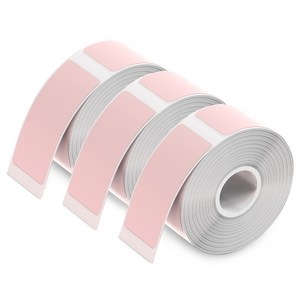 오지렌 블루투스 네임스티커 감열식 라벨프린터 스탬프 커팅 라벨기, 1개, WP9528/간격 라벨지 핑크