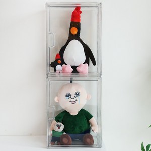 이지유 투명 피규어 케이스 레고 가챠 굿즈 가방 프라모델 책 보관 정리 장식장 진열장, 1개