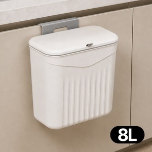 디심플 싱크대 음식물 걸이형 주방 쓰레기통 8L, 1개, 화이트
