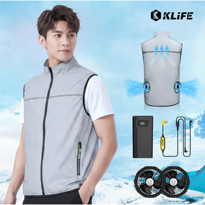 KLIFE 아이스 에어컨조끼 냉각 선풍기조끼 쿨 냉풍조끼 여름작업복 얼음조끼 남녀공용 낚시 등산 현장작업