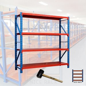 나이스선반성하무역 중량랙 1000kg하중 단당250kg 고무망치무료증정 경량랙 중량랙 창고선반 무볼트 철제선반, 200kg독립형(나이스선반), 2m, 4단, 1세트