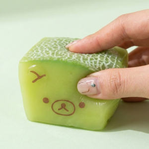 쫀득 수제 곰 말랑이 시리즈 버섯 무 키위 멜론 바나나 촉감 스퀴시 스트레스볼, 1개, 멜론 곰