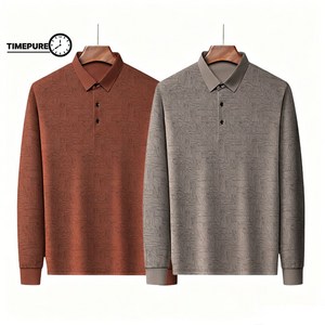 타임퓨어1+1 남성 폴로 셔츠 긴팔 티셔츠 골프웨어 카라티 캐주얼 데일리 남자 상의 티 비즈니스 스타일 패션 트렌드 셔츠 비즈니스 봄 가을 겨울 루즈핏 이너 탑 웨어