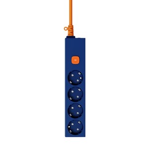에코너 4000W 고용량 슬림라인 컬러 멀티탭 3구 4구 5구 1.8M 3M 과부하차단 안전콘센트 접지형 전원스위치, 1개, 블루팝 4구 (MT19)
