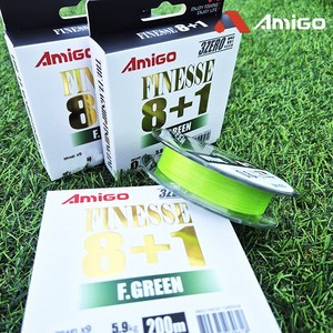 Amigo 피네스 에깅 쭈꾸미 갑오징어 9합사 줄 200m, 그린, 1개
