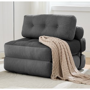 AuKoo 1인용 소파침대 접이식 쇼파베드 5in1 멀티 활용 원룸 툴없이 조립, 그레이-90cm