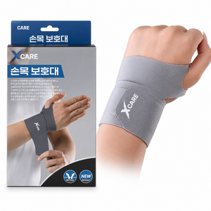 엑스케어 손목 보호대 아대 밴드 스트랩, 그레이, 1개