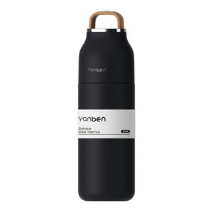 Yanben 텀블러 보온병 SYB-09, 1개, 350ml, 블랙