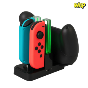 WAP 닌텐도 스위치 OLED 조이콘 프로콘 호환 듀얼 충전도크, 1개, 블랙, 닌텐도 스위치1
