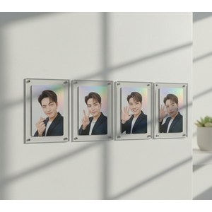 마블리스 착붙 자석 아크릴액자 포카 네컷, 투명(포토카드용)