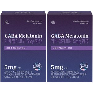 [약국정품] 케이제이랩 식물성 멜라토닌 5mg, 2개, 30정