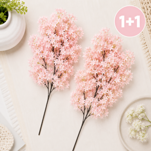 하스몰 라일락조화 인조라일락 조화꽃다발 인테리어조화 보라꽃조화, 라이트핑크, 1개