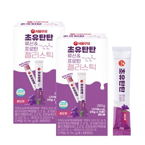 서울우유 초유탄탄 단백질 젤리 츄어블 류신 프로틴 280g, 14정, 2개