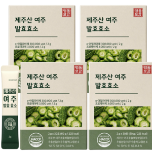 국산 여주발효효소 제주산 여주와 효소 식약청인증 여주 발효효소 분말, 4개, 60g