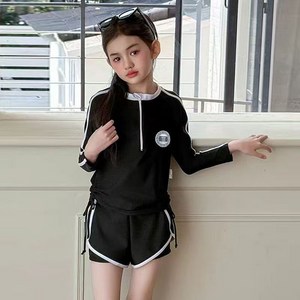 아동복 스윔 허리셔링 수영복 래쉬가드 세트
