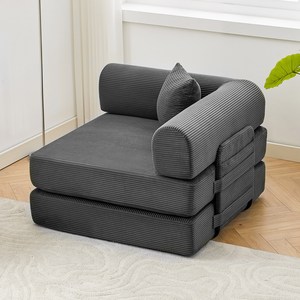 AuKoo 1-3인용 소파 접이식 소파 베드 모듈 압축 소파는 거실 현장 설치에 적합, 그레이-100cm