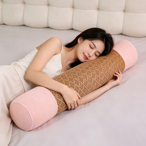 Mosashoe 등나무 바디필로우 롱쿠션 죽부인, 핑크