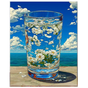 네이처포유 명화 DIY 물감2배 유화 그림그리기 세트 40X50cm, 1개, 바다를 담은 꽃잔