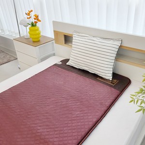 (주)한일의료기 EMF 전자파없는 탄소매트 전기장판 전기매트, 와인 싱글 100x200cm