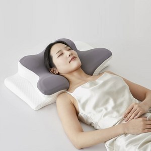 이지앤슬립 옆으로 누워 자는 메모리폼 기능성 목편한 경추 베개, 1개, 그레이