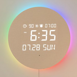 무아스 풀문 무드등 LED 벽시계, 오로라
