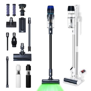 최신형 차이슨 AI 무선 청소기 BLDC V50 자동충전 거치대 + 고사양 흡입력, 혼합색상